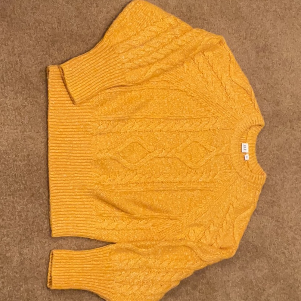 H&M Mustard Cable Knit Sweater